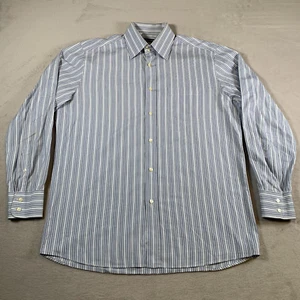 Dolce And Gabbana Shirt Mens 15.5/40 Blue White Vertical Striped Long Sleeve - Picture 1 of 7