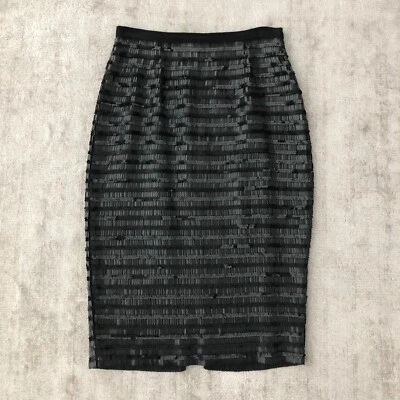 Falda de seda negra bordada con lentejuelas BURBERRY para mujer Foto 1 de 4