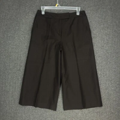 Pantalón corto de lana Talbots para mujer talla 6 marrón cremallera lateral bolsillos elásticos forrados Foto 1 de 4