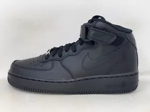 Nike Air Force 1 Mid Triple Black Sneakers, Size 7Y / 8.5W BNIB DH2933-001 - Picture 1 of 8
