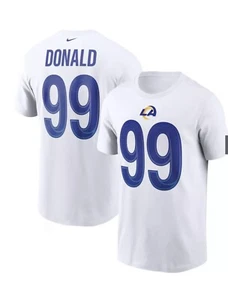 Nike Men's Los Angeles Rams Aaron Donald #99 White T Shirt Medium Nike Tee NWT - Picture 1 of 7