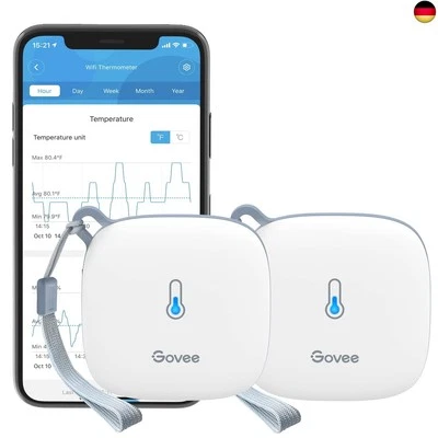 Govee WLAN Thermometer Hygrometer Innen 2er Pack, WiFi Temperatur und