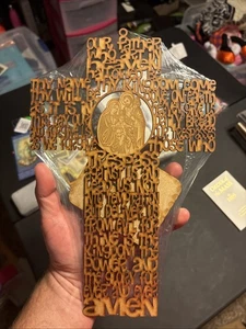 12" Inch Religious, The Lord's Prayer, With Stand Wooden Cuqui's Creation, NIP - Picture 1 of 7