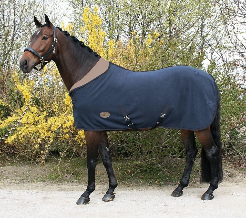 Harry´s Horse Teddyfleece Decke 1/2 Hals navy, braun - Bild 1 von 1