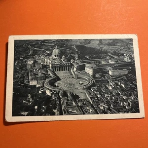CARTOLINA PICCOLA BIANCO E NERO COLLEZIONE ROMA SAN PIETRO VISTO DALL'ALTO - Foto 1 di 2