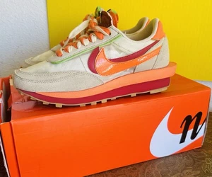Size 8 Men’s Sacai x Clot x LDwaffle Net Orange Blaze/Women’s Sz 9.5 - Picture 1 of 12