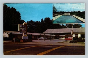 Wildes Motel, Swimming Pool, Classic Cars, Statesboro Georgia Vintage Postcard - Picture 1 of 2