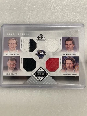 2016-17 Upper Deck SP Game Used Quad Jersey Jagr  Kane Tavares John Scott RARE - Image 1 of 2