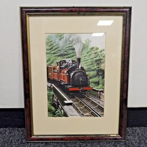 "Prince" Locomotive Train Watercolour Print by David Perrin Framed 13.5"X17.5" - Picture 1 of 20
