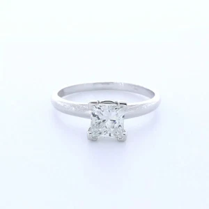 14K Gold Solitaire Engagement Ring 1.22 Carat Princess Lab-Grown Diamond D VS1 - Picture 1 of 5