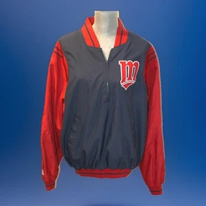 NWOT VINTAGE MINNESOTA TWINS MAJESTIC JACKET HALF ZIP PULLOVER SIZE MEN'S MEDIUM - Picture 1 of 7