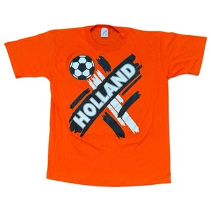 Vintage 90s Holland Netherlands Soccer Team Tee Shirt Men’s XL Orange Futbol - Bild 1 von 7