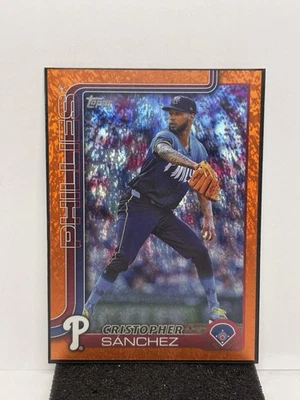 2025 Topps Series 1 - CRISTOPHER SANCHEZ - Orange Foil Refractor /25 Phillies - Image 1 of 4
