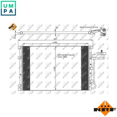 CONDENSER AIR CONDITIONING 35616 FOR VOLVO V50 C30 C70/II/Convertible S40 2.0L - Image 1 of 4