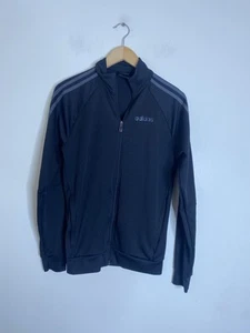 Adidas Training Top Taglia 36 38 S Zip Logo Nero Track Jacket Grigio Righe - Foto 1 di 11