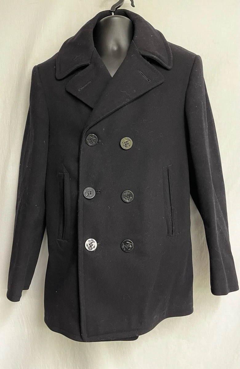 Vintage Navy Pea Coat In Original Ww2 Collectible Us Uniforms for