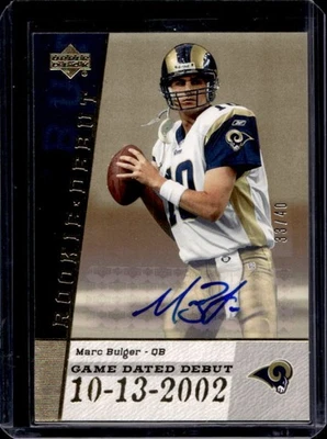 2006 Upper Deck Rookie Debut Marc Bulger Game Dated Auto #/40 Rams - Image 1 of 2