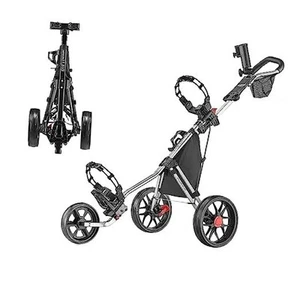  CaddyLite 11.5 Version 3 Golf Push Cart – 3-Wheel, SuperLite Deluxe, Silver - Picture 1 of 7
