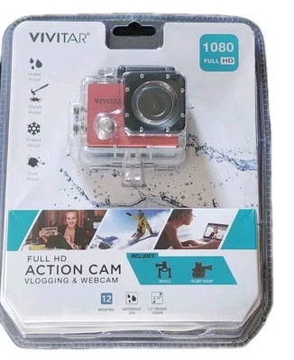 VIVITAR Full HD 1080p Action Camera 12 Megapixel Waterproof Vlogging & Webcam - Image 1 of 2