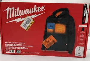 Milwaukee M12 US Size L Men's Heated Hoodie Kit - Black (306B-21L) - Picture 1 of 6