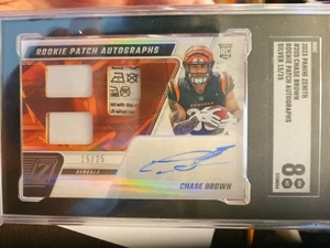2023 Panini Zenith Rookie Patch AUTO RPA Chase Brown /25 Bengals Laundry SGC 8 - Picture 1 of 4
