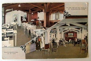 INNENANSICHT DES MT WASHINGTON CLUB WHITE MOUNTAINS NEW HAMPSHIRE POSTKARTE - Bild 1 von 2