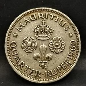 QUARTER RUPEE 1/4 ROUPIE 1960 ELIZABETH II MAURICE 1000000 Ex. / MAURITIUS - Picture 1 of 2
