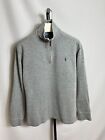 Vintage Mens Polo Ralph Lauren 1/4 Zip Cotton Pullover Gray Sweater Sz M