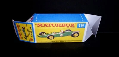 Matchbox Lesney No.19d Lotus Racing Car Reproduction Box (Box only) - Image 1 of 3
