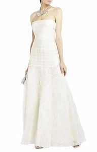 NEU BCBG MAX AZRIA WEISS MARISA LANGES LAGENLOOK ORGANZA KLEID SAN6L302/L247A GRÖSSE 4 - Bild 1 von 3
