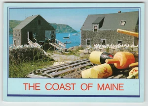 Kontinentale Postkarte Hummertöpfe und Bojen an der Küste von Maine - Bild 1 von 2