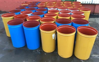 Extra Large Planter Container Metal Bin 210L Shipping Drum Open Top Tree Pot - Image 1 of 3