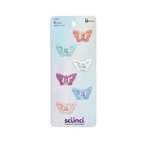 Clip a scatto per farfalle Scunci per bambini - 6 farfalle di colore diverso NUOVE - Foto 1 di 6