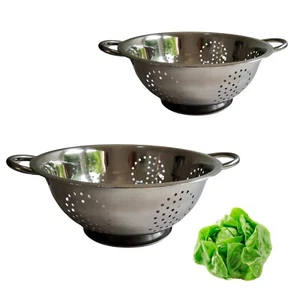 Küchensieb Nudelsieb Standsieb Abtropfsieb Edelstahl Sieb 24cm 28cm  - Bild 1 von 9