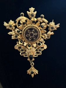 Vintage Sphinx Numbered Victorian Revival Gold Tone Brooch/Pin - Picture 1 of 10