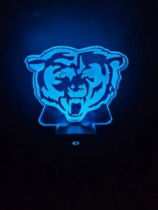 Chicago Bears FB Logo Color Changing Plug In The Wall Night Light Made In U.S.A - Picture 1 of 19