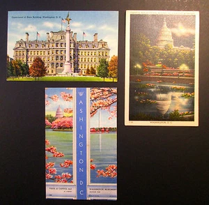 1940s  Washington DC Capitol + Department Of State   3 Vintage Postcards - Picture 1 of 4
