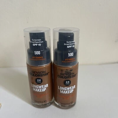 2X REVLON Colorstay Matte Combination/Oily Skin Makeup 500 WALNUT 1 oz. - NEW - Image 1 of 4