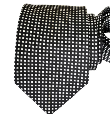 HUGO BOSS MEN'S TIE BLACK/GEOMETRIC WIDTH: 3.5/8" LENGTH: 57" - Image 1 of 3