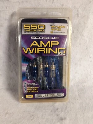 KIT DE CABLEADO AMPLIFICADOR SCOSCHE (KPA8) 550 vatios máximo para altavoces y subwoofers de audio para automóvil Foto 1 de 4