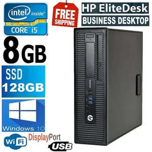 HP ELITEDESK 800-G1 SFF Business Desktop i5 4590 3.2GHz 8GB 128GB SSD Win10 PRO - Picture 1 of 3