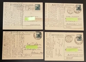 Lotto n.4 Cartoline postali viaggiate 1950 Catania e S. Alfio di Giarre (BV31) - Picture 1 of 1