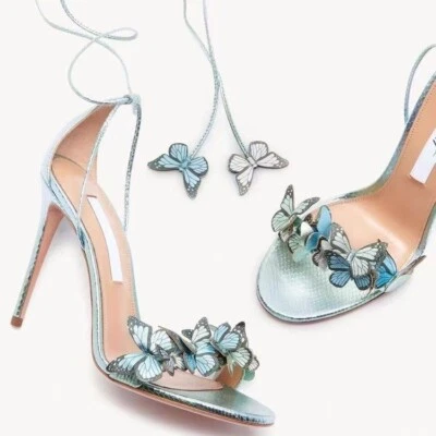 2025 Nuevas Sandalias Mariposa Correa Cruzada Tacón Alto Mujer Punta Abierta Vestido Sandalias Foto 1 de 4