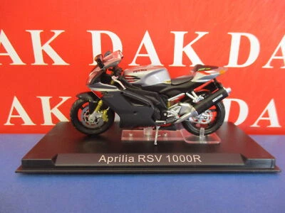 Die cast 1/24 Modellino Moto Aprilia RSV 1000R Silver - Immagine 1 di 4