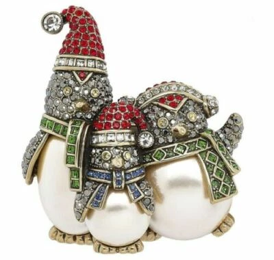 Broche prendedor de cristal de Swarovski familia pingüino HEIDI DAUS "Snow Day" nuevo RET $140  Foto 1 de 3