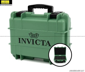 NUOVA scatola/custodia Invicta 8 slot VERDE edizione 1837 custodia impermeabile resistente agli urti - Foto 1 di 3