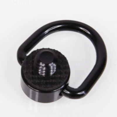 Camera 1/4" Screw Mount Black D-Ring Strap Adapter Stainless Steel - Image 1 of 4