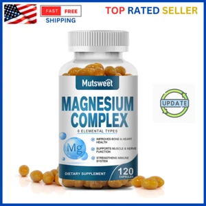 Magnesium Complex Supplement Caps 500mg - Mag Glycinate, Citrate, Malate, Oxide - Picture 1 of 8