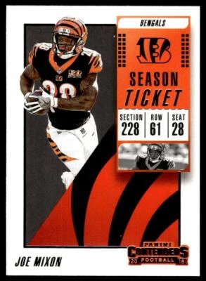 2018 Panini Contenders 80 Joe Mixon Cincinnati Bengals Football Card - Image 1 of 2