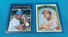 1971, 1972 Topps Baseball #243 & #525 Carlos May Chicago White Sox